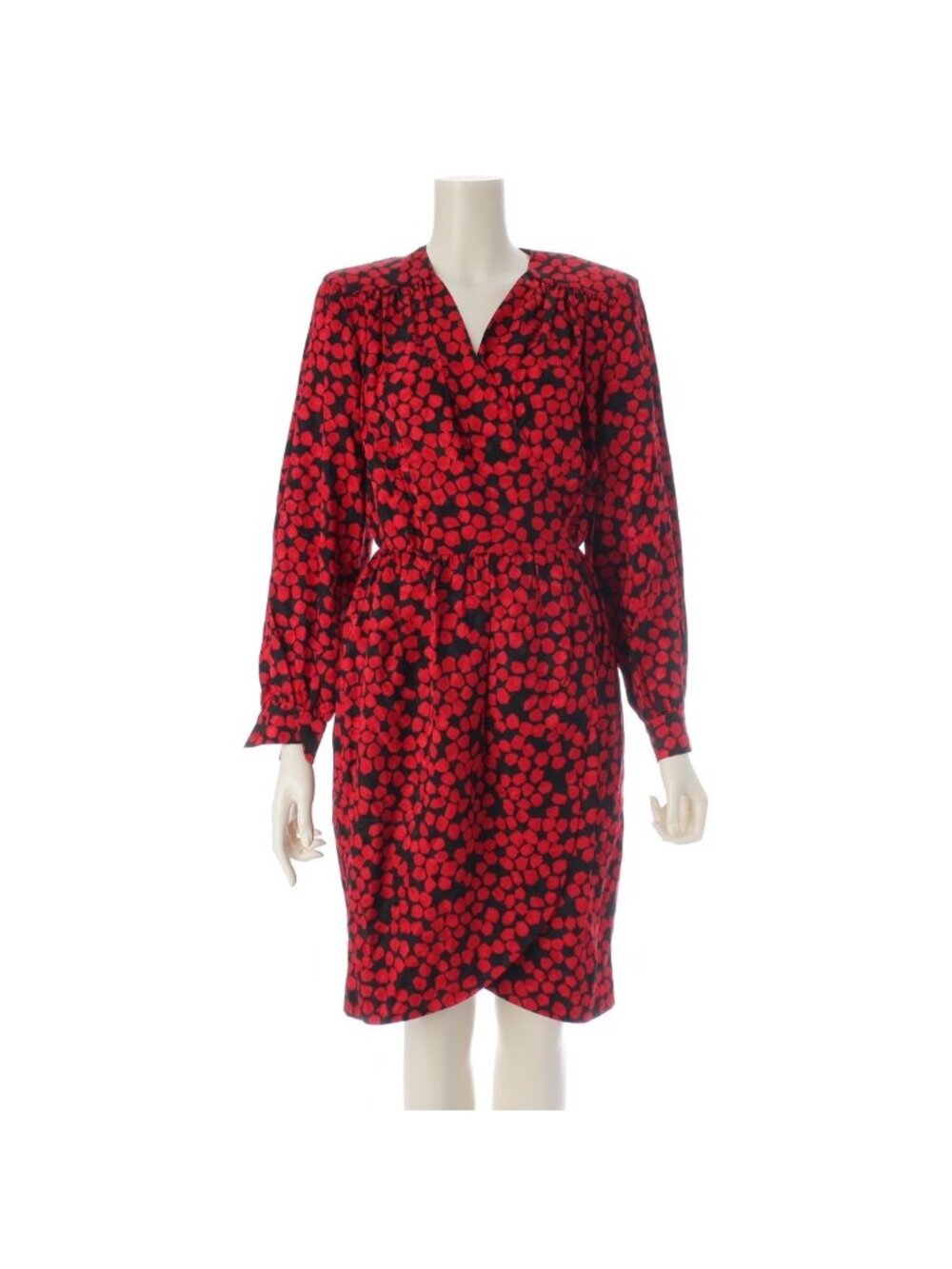 Saint Laurent Vintage Silk Dress Red Black
